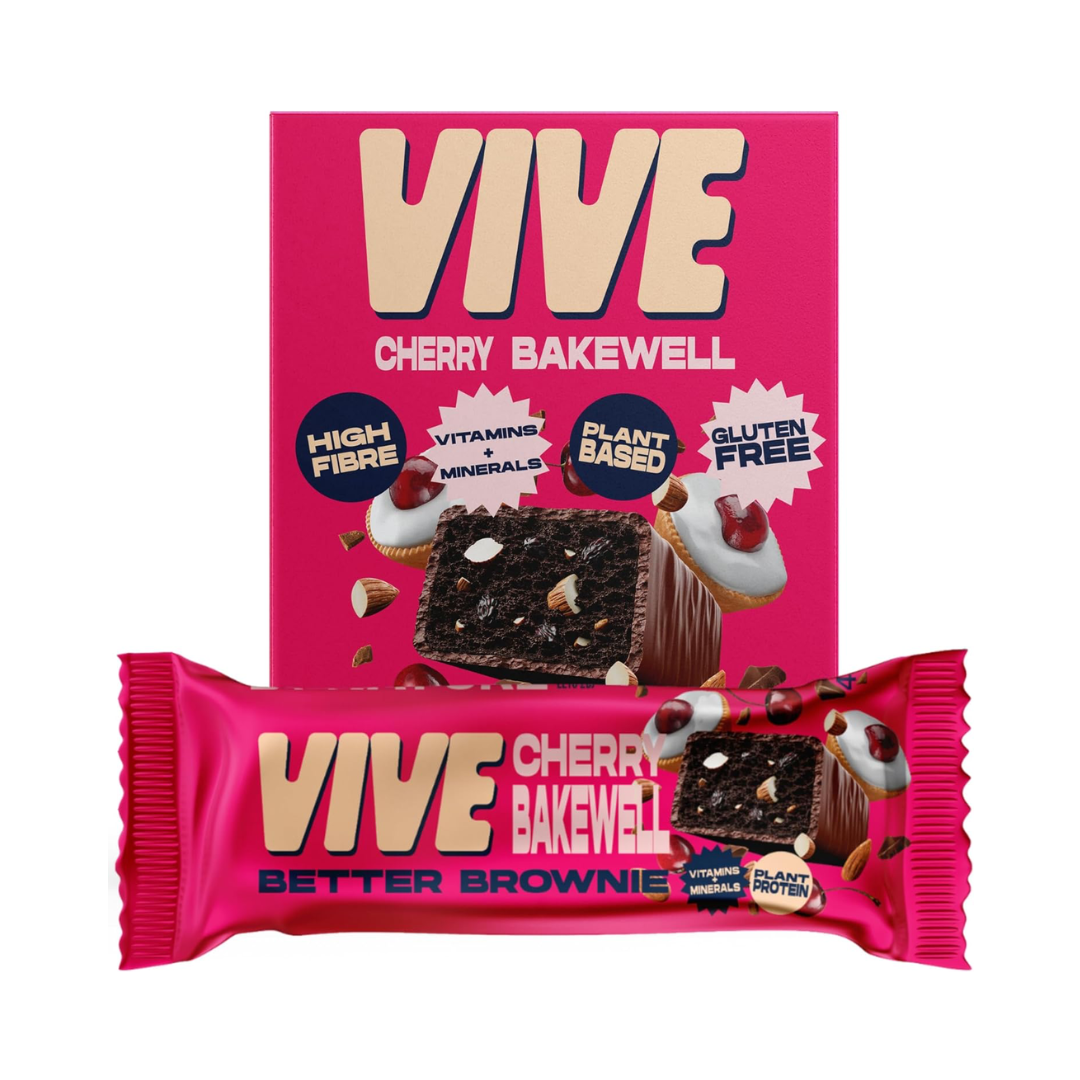 Vive Better Brownie 15x40g Cherry Bakewell