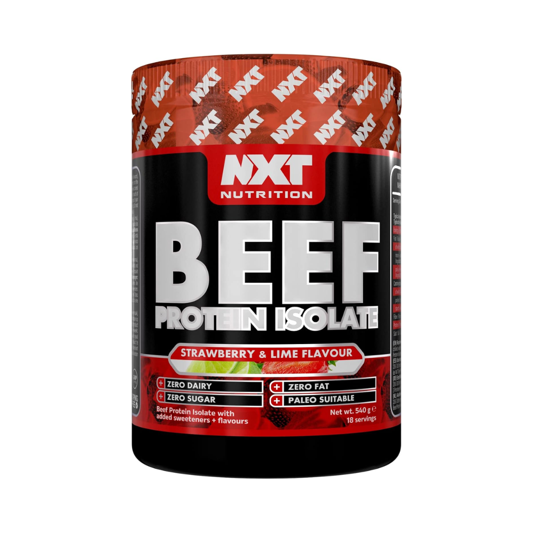 NXT Nutrition Beef Protein Isolate 540g Strawberry & Lime