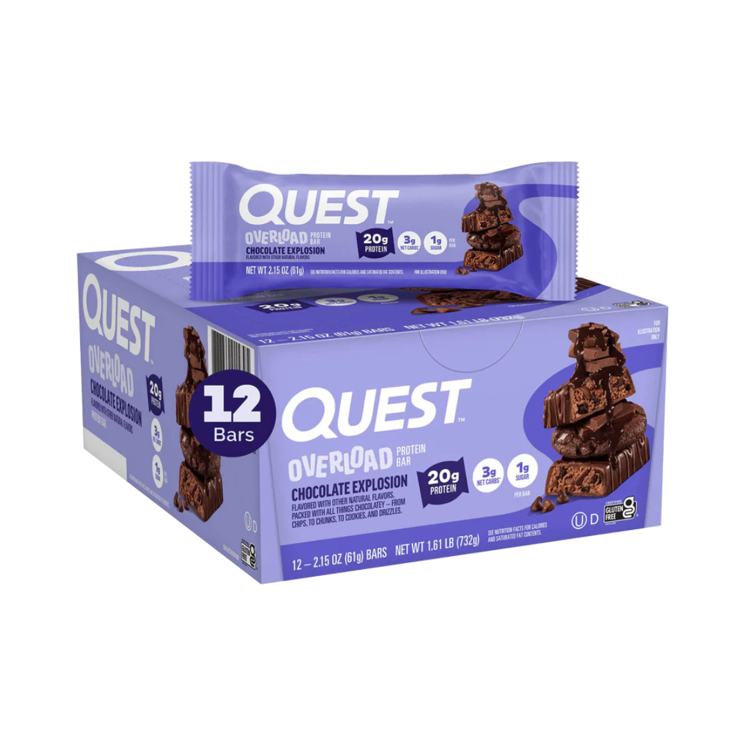 Quest Nutrition Overload Protein Bar 12x60g Chocolate Explosion