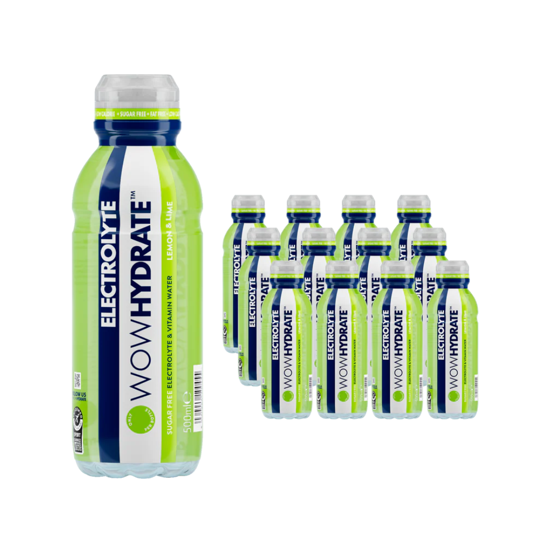 Wow Hydrate Electrolyte Water 12x500ml Lemon & Lime