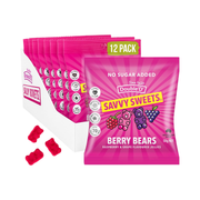 Savvy Sweets Berry Bears 12x50g Raspberry & Grape