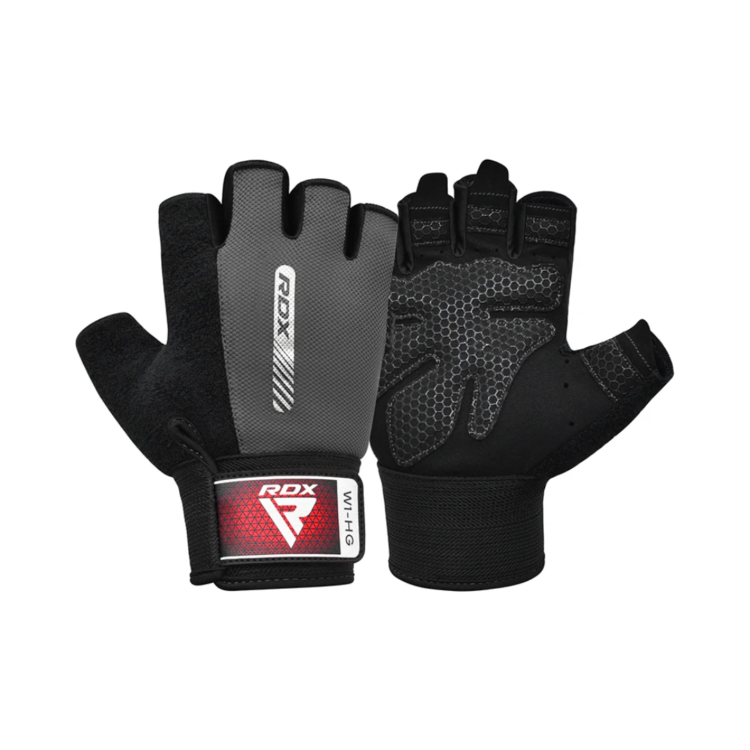 RDX Gym Weight Lifting Gloves W1 Half Plus S Half Grey