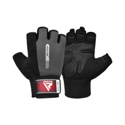 RDX Gym Weight Lifting Gloves W1 Half Plus S Half Grey