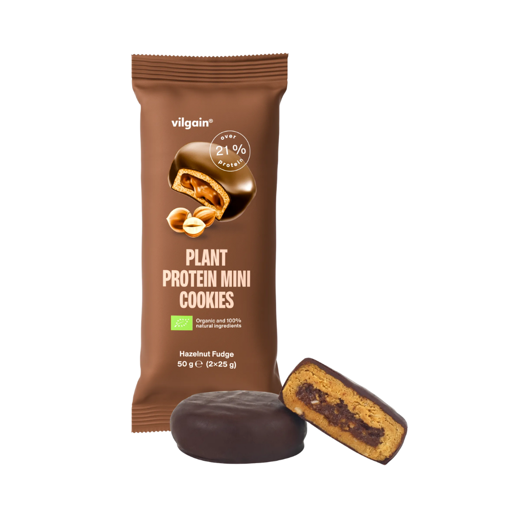 Vilgain Organic Plant Protein Mini Cookies 20x50g Hazelnut Fudge