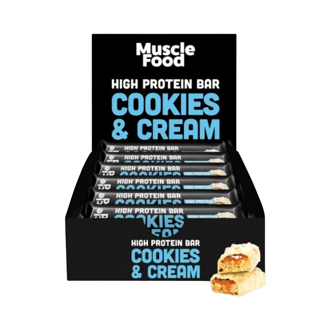 MuscleFood High Protein Bar 12x45g Cookies and Cream