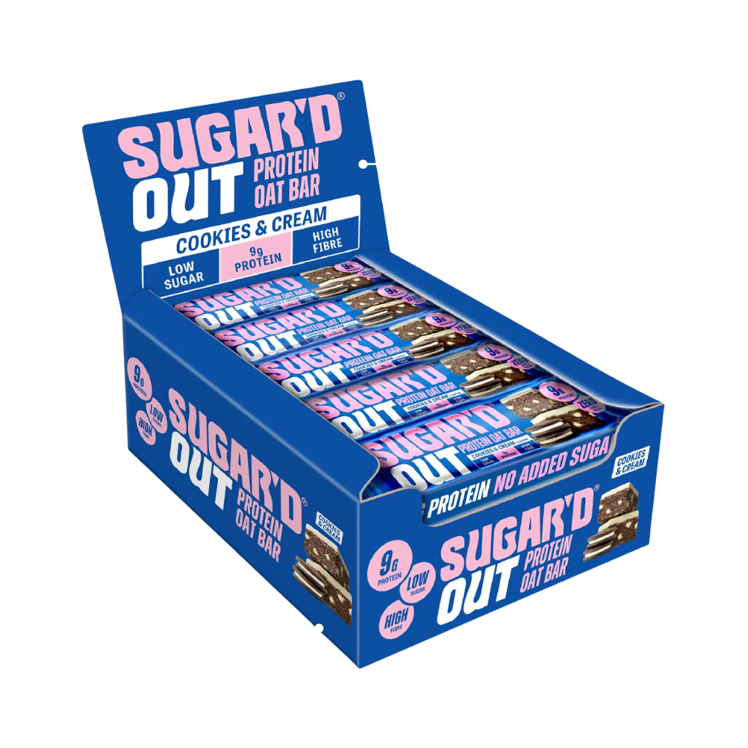Sugar'd Out Protein + Fibre Oat Bar 15x62g Cookies & Cream