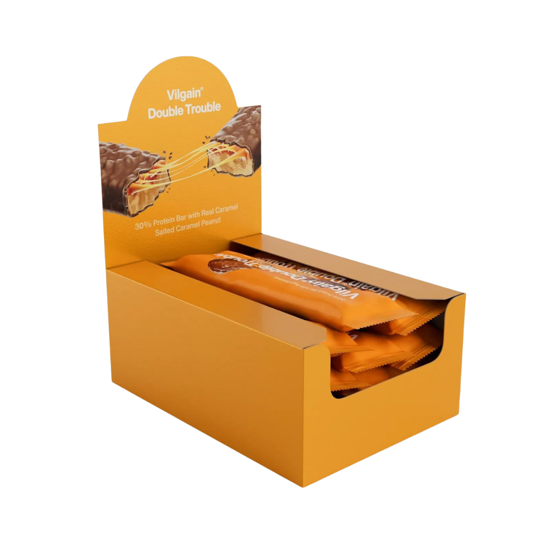 Vilgain Double Trouble Protein Bar 12x55g Salted Caramel Peanut