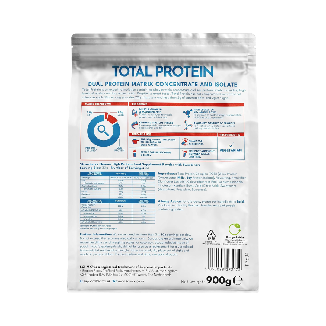 Sci-MX Total Protein 900g Strawberry