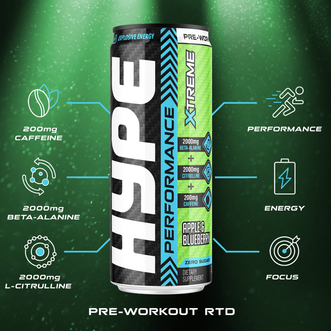 HYPE Pre Workout RTD 24x330ml - Apple & Blueberry
