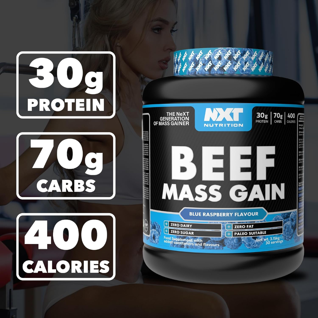 NXT Nutrition Beef Mass Gain 3.15kg Blue Raspberry