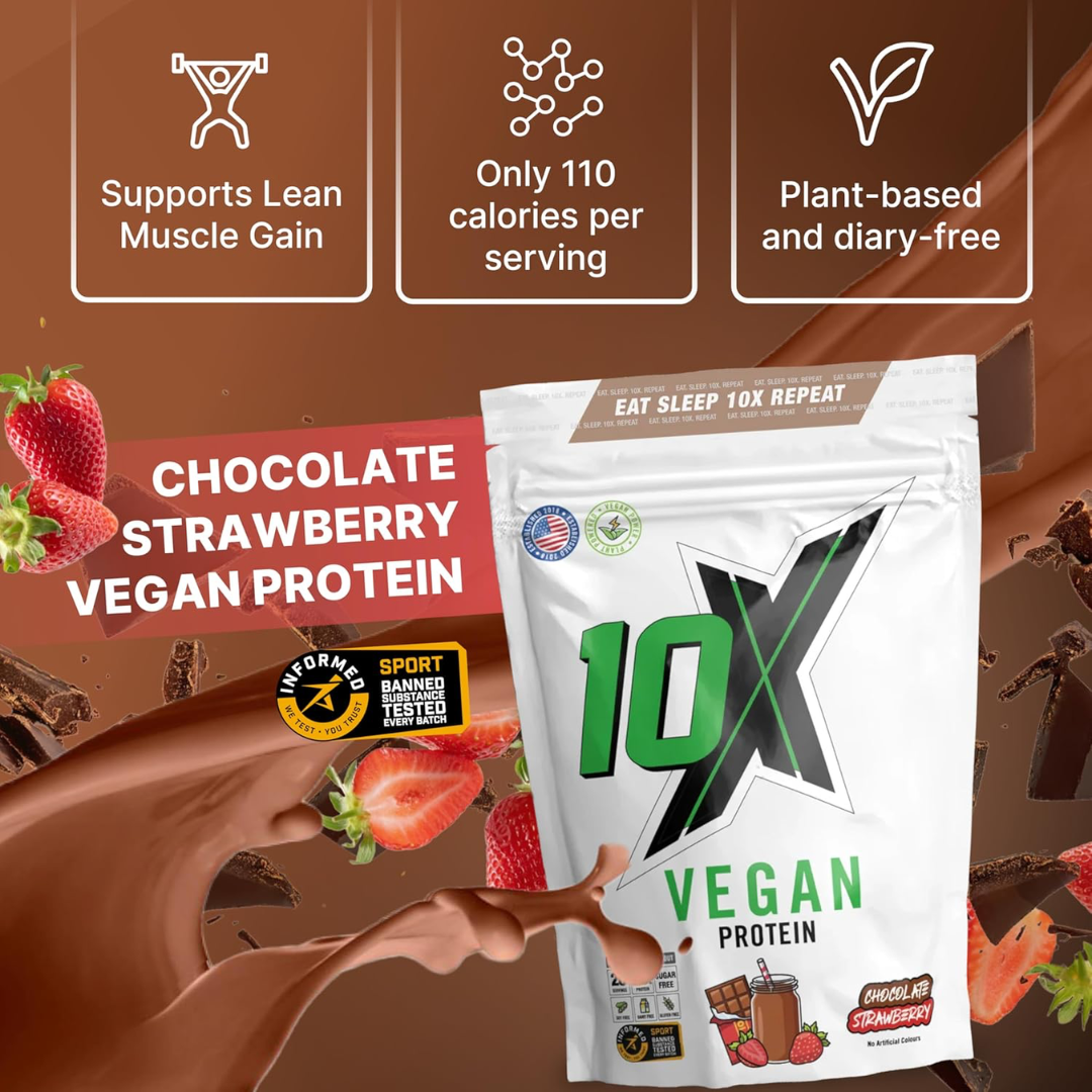 10X Athletic Vegan Protein 540g Chocolate Strawberry