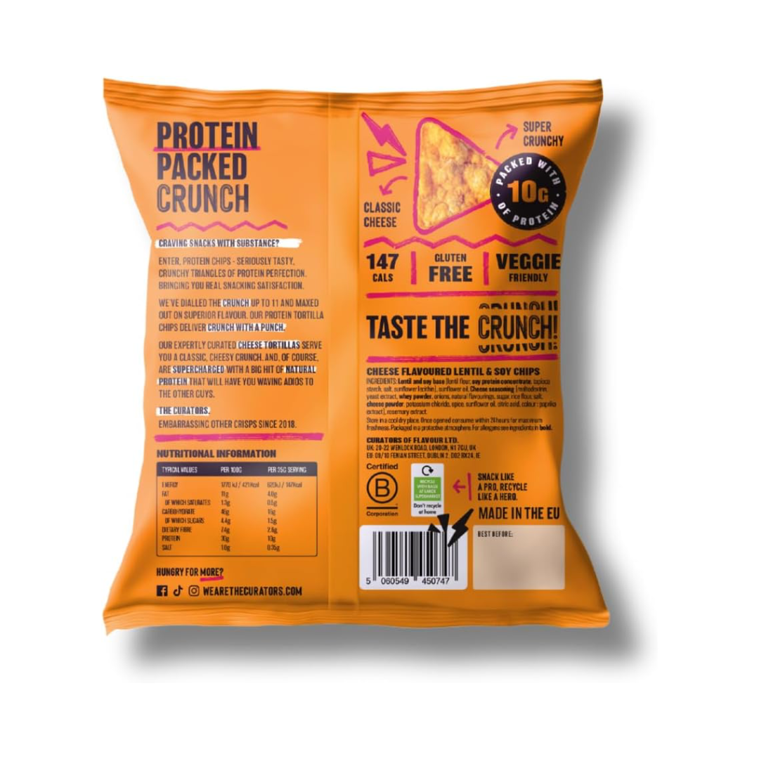 The Curators Protein Chips 20x35g Tangy Cheese