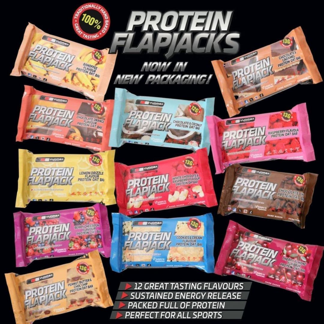 Vyomax Nutrition Protein Flapjacks 12x100g Raspberry