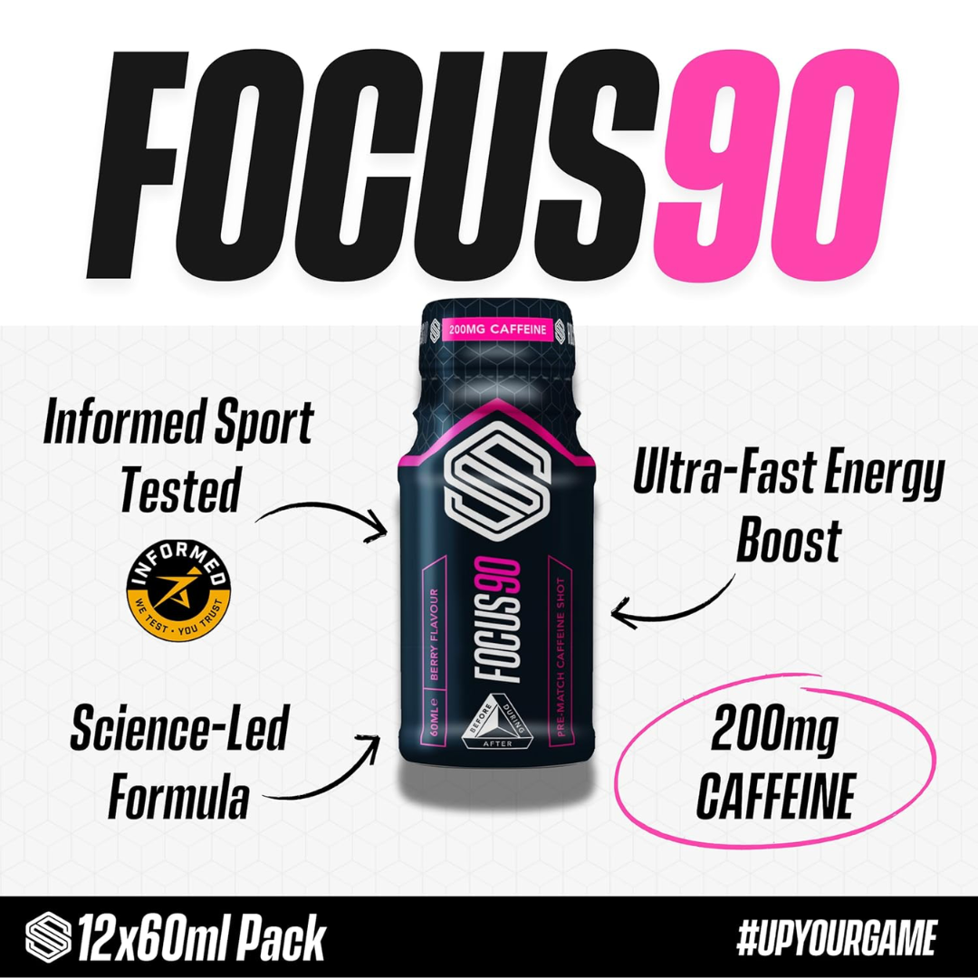 Soccer Supplement Focus Shot Caffeinated Drink 12x60ml Mixed Berry