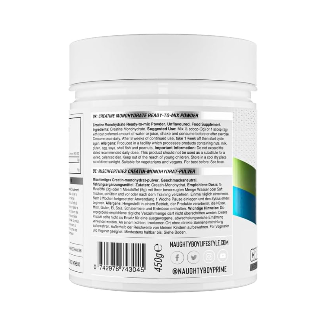 Naughty Boy Creatine Monydrate 450g Non Flavoured