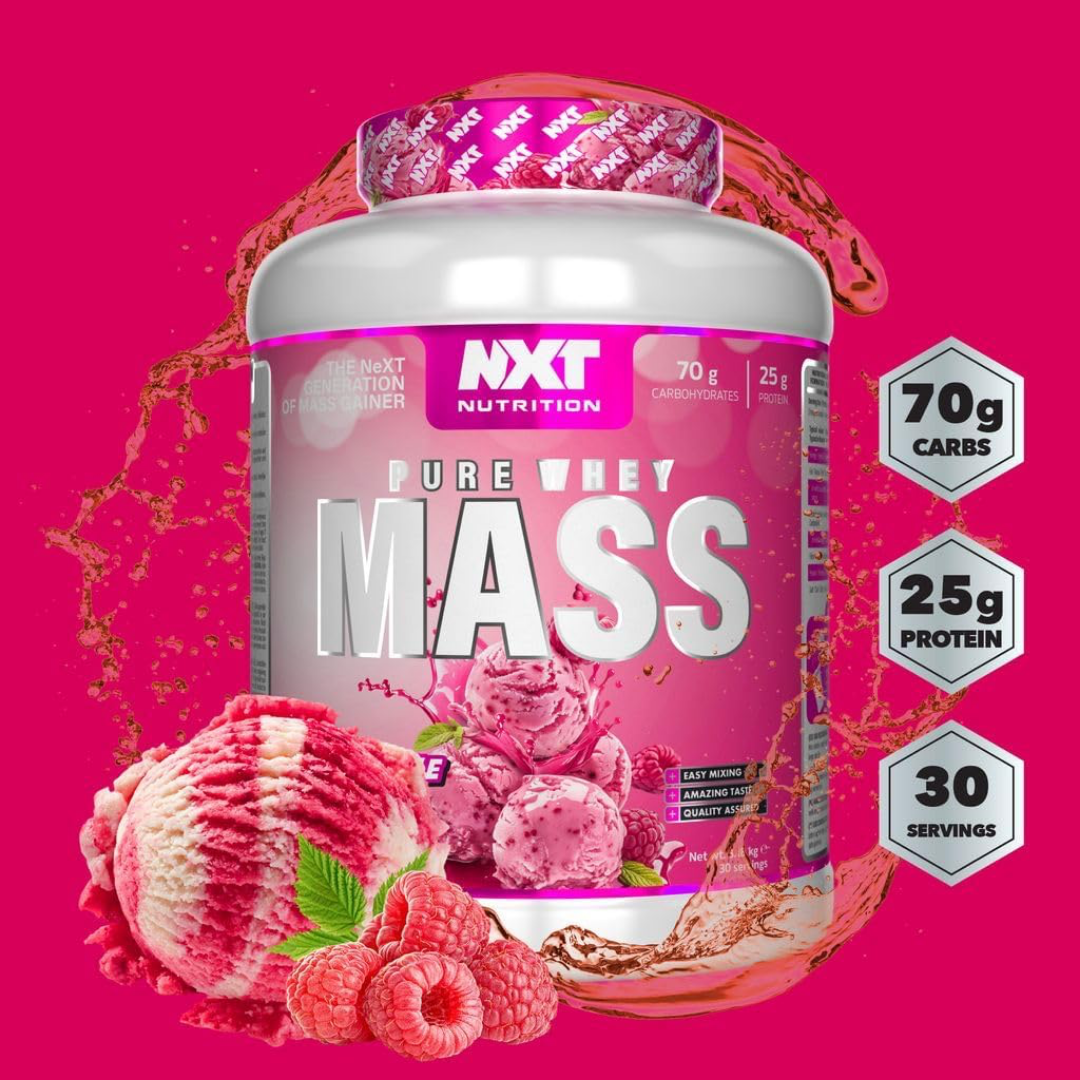 NXT Nutrition NXT Pure Whey Mass 3.18kg Raspberry Ripple Ice Cream