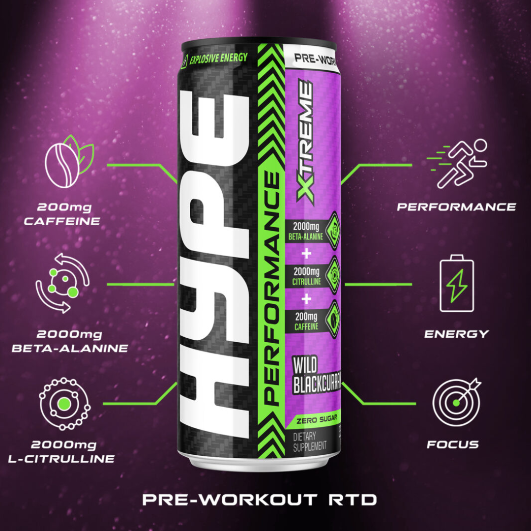 HYPE Pre Workout RTD 24x330ml - Blackcurrant