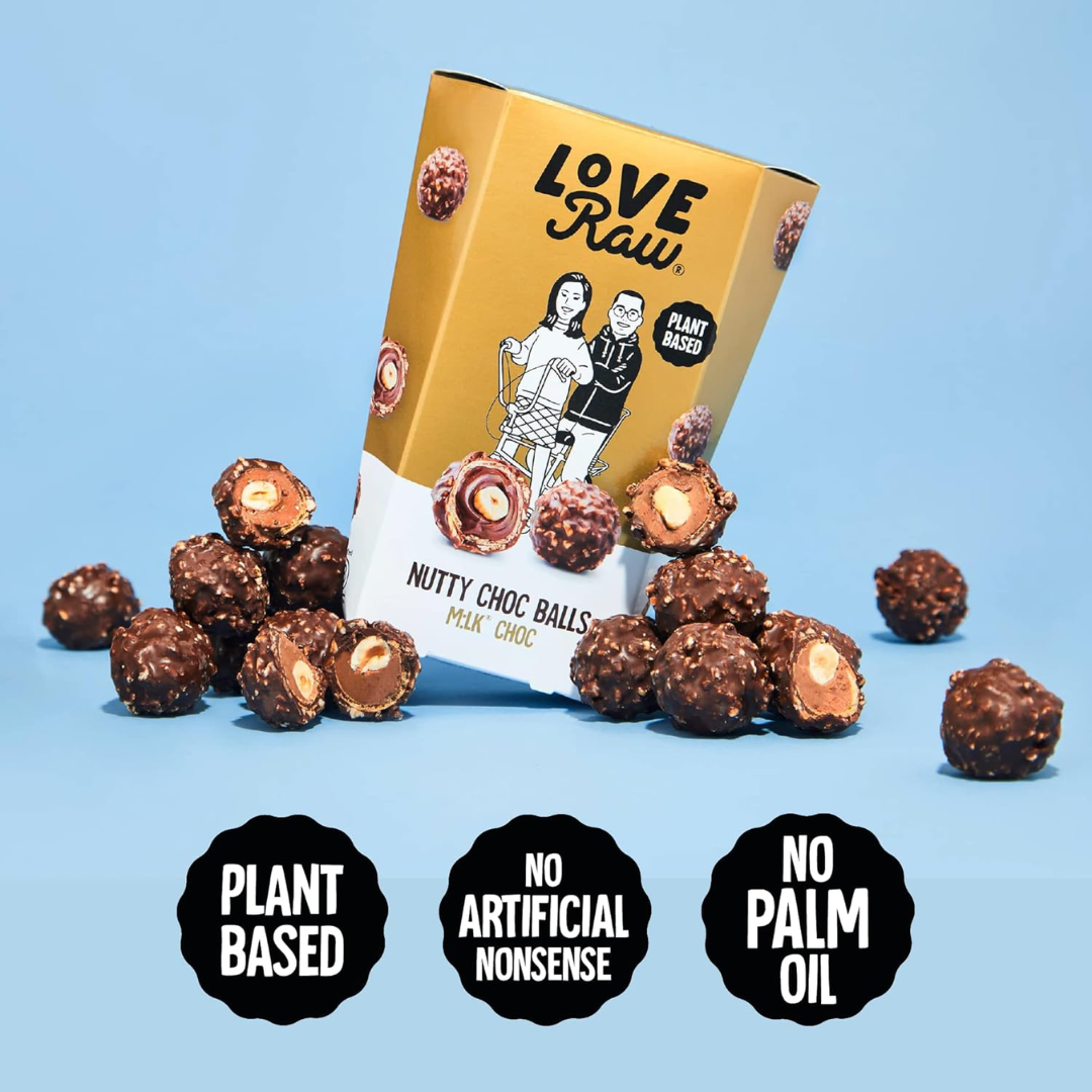LoveRaw Nutty Choc Balls 9 Pack Gift Box 126g Milk Choc