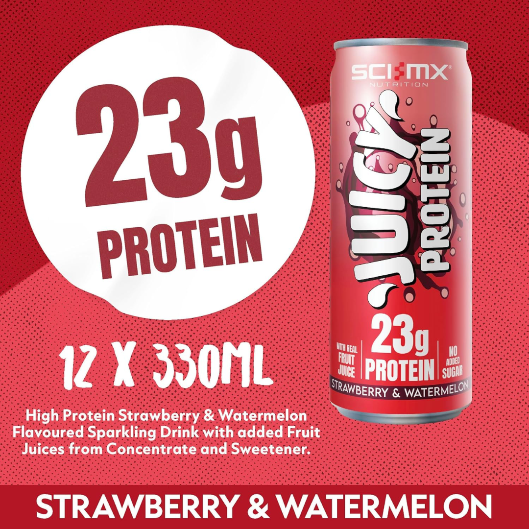 Sci-Mx Juicy Protein 12x330ml Strawberry & Watermelon