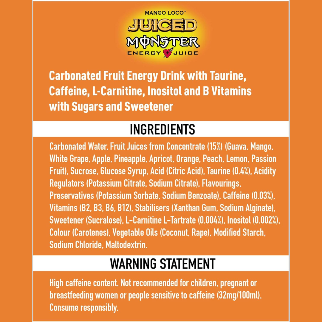 Monster Energy Monster Juiced 12x500ml Mango Loco
