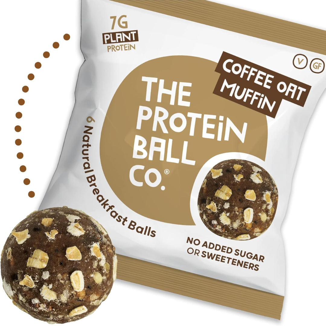 The Protein Ball Co Coffee Oat Muffin Protein + Vitamin Balls (Breakfast To-Go) 10x45g
