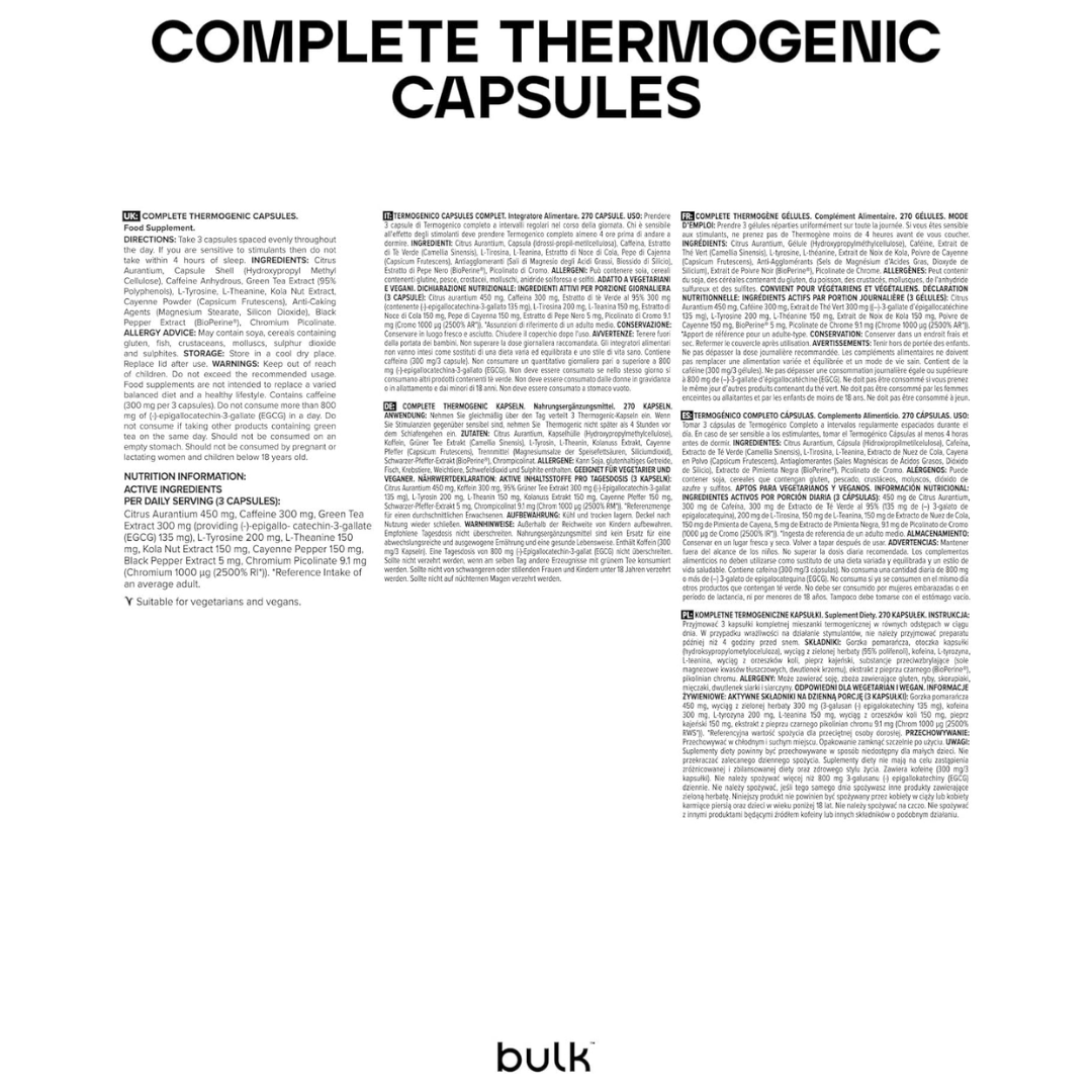 Bulk Complete Thermogenic V2 90 Tabs