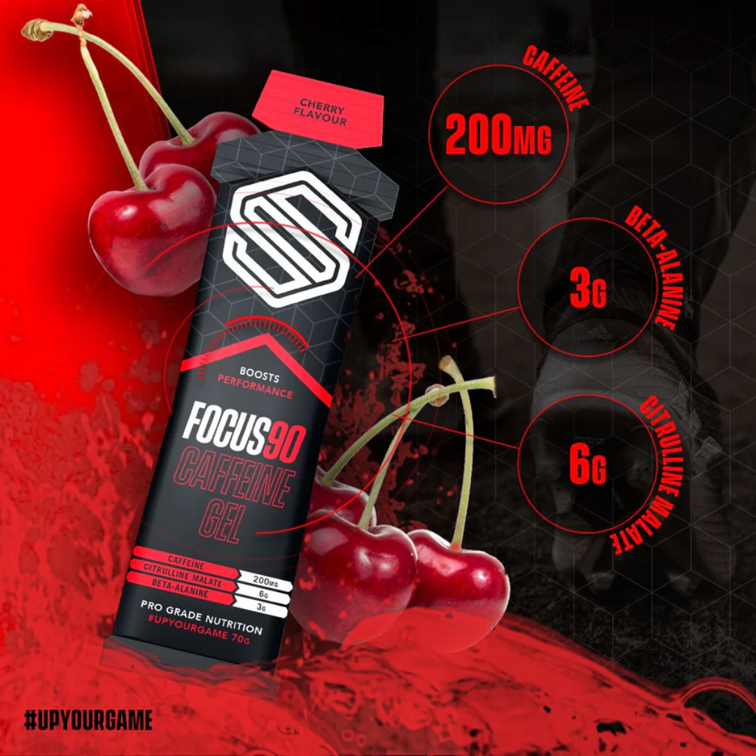 Soccer Supplement Focus90 Caffeine Gel 12x70g Cherry