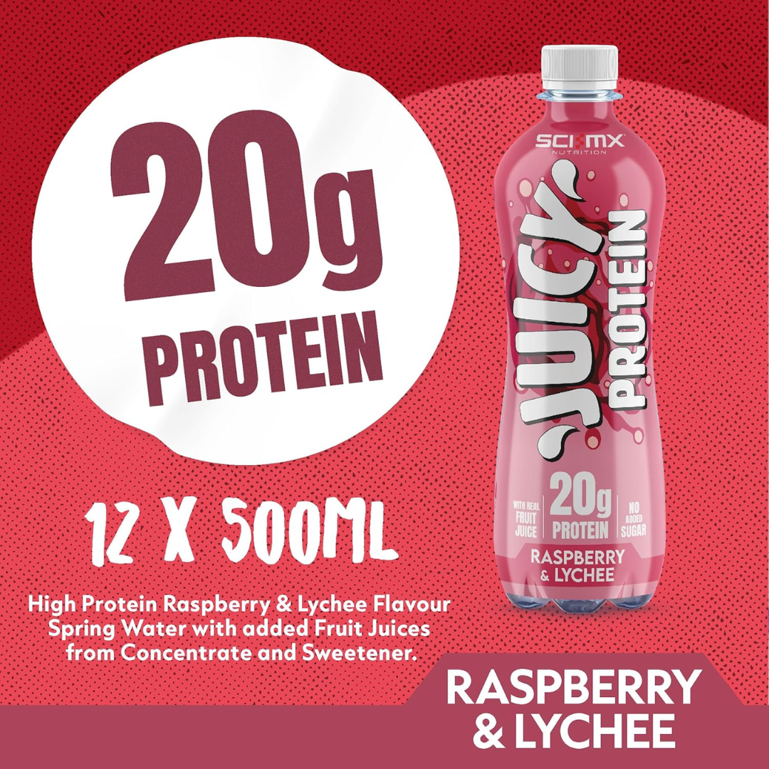 Sci-Mx Juicy Protein 12x500ml Raspberry Lychee