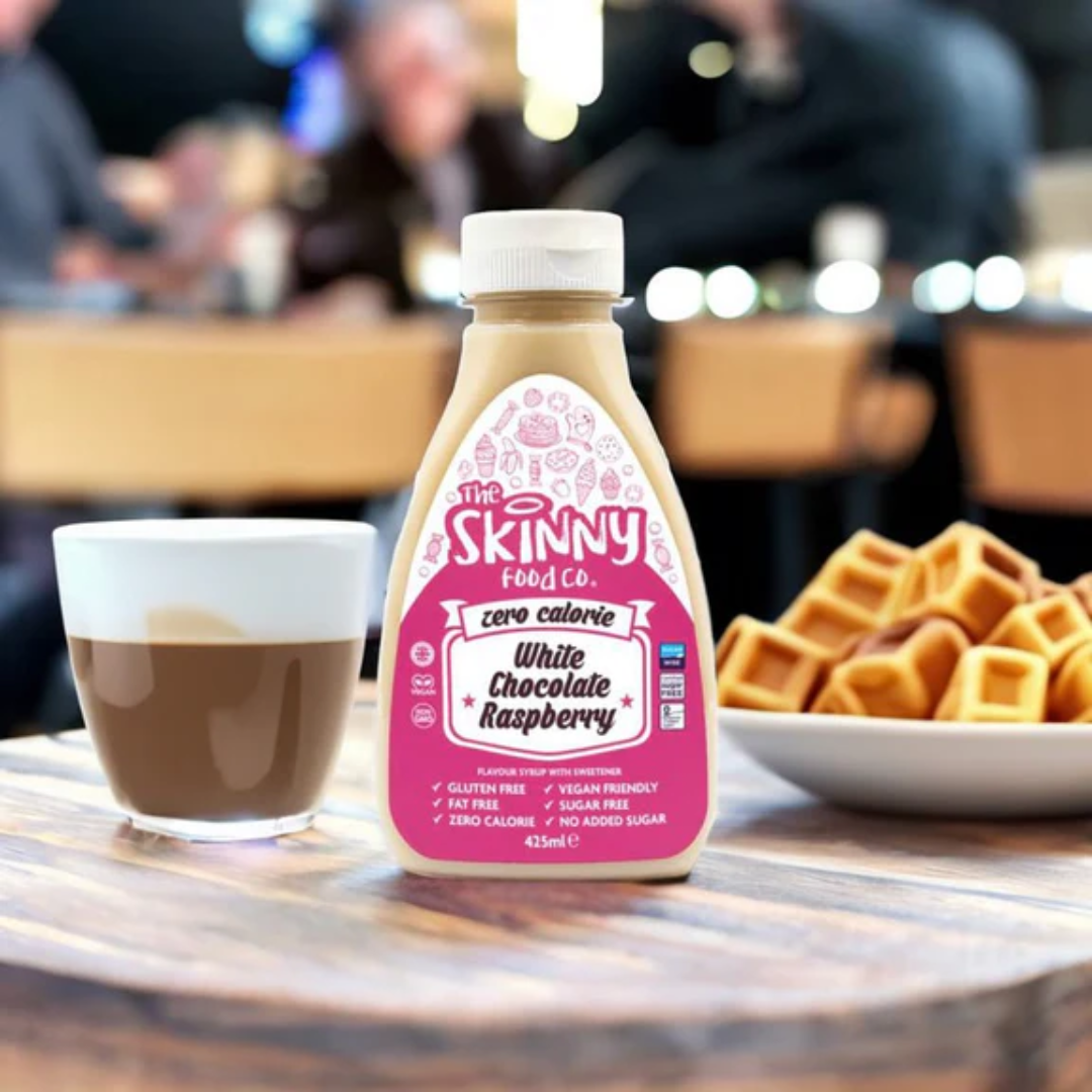 The Skinny Food Co Zero Calorie Skinny Syrup 425ml White Chocolate Raspberry