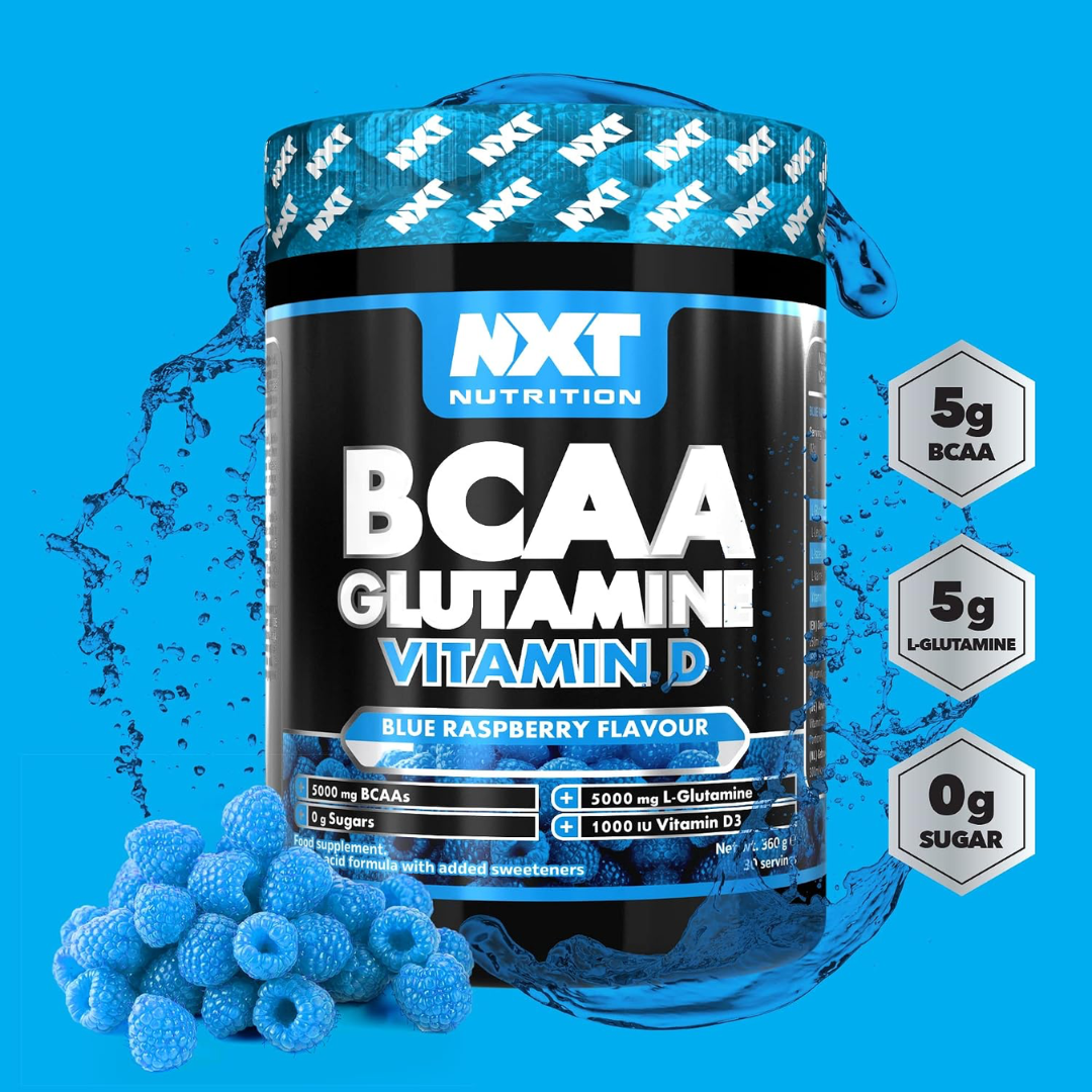 NXT Nutrition BCAA, Glutamine & VIt D 360g Blue Raspberry