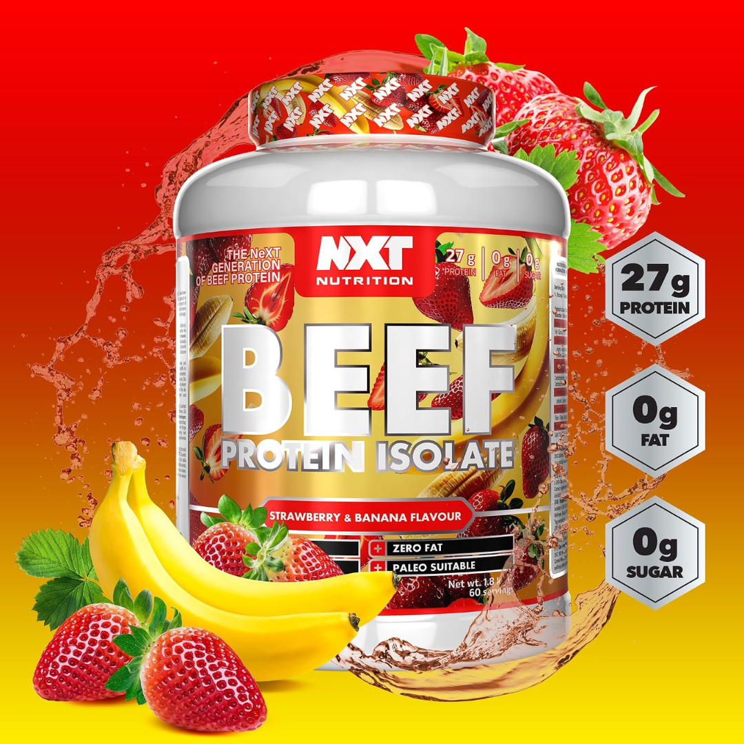 NXT Nutrition Beef Protein Isolate 1.8kg Strawberry & Banana