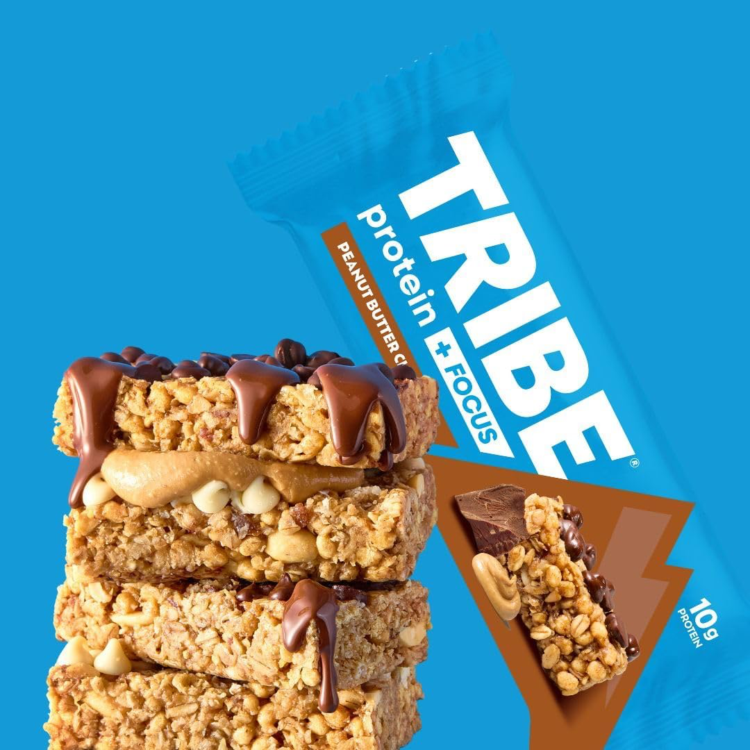 Tribe Protein + Focus Flapjack 12x60g Peanut Butter Choc Chip