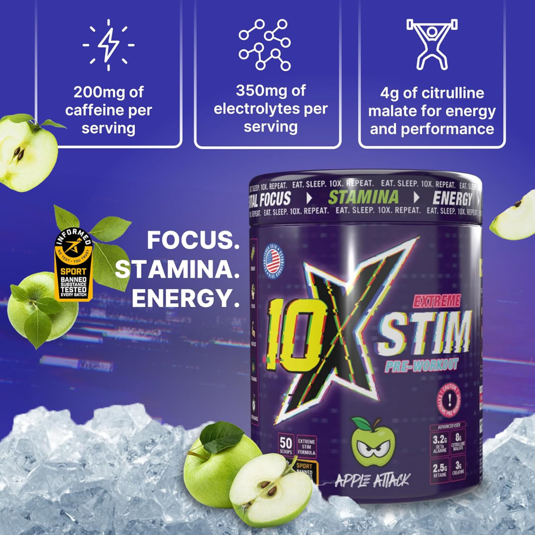 10X Athletic STIM 600g Apple Attack