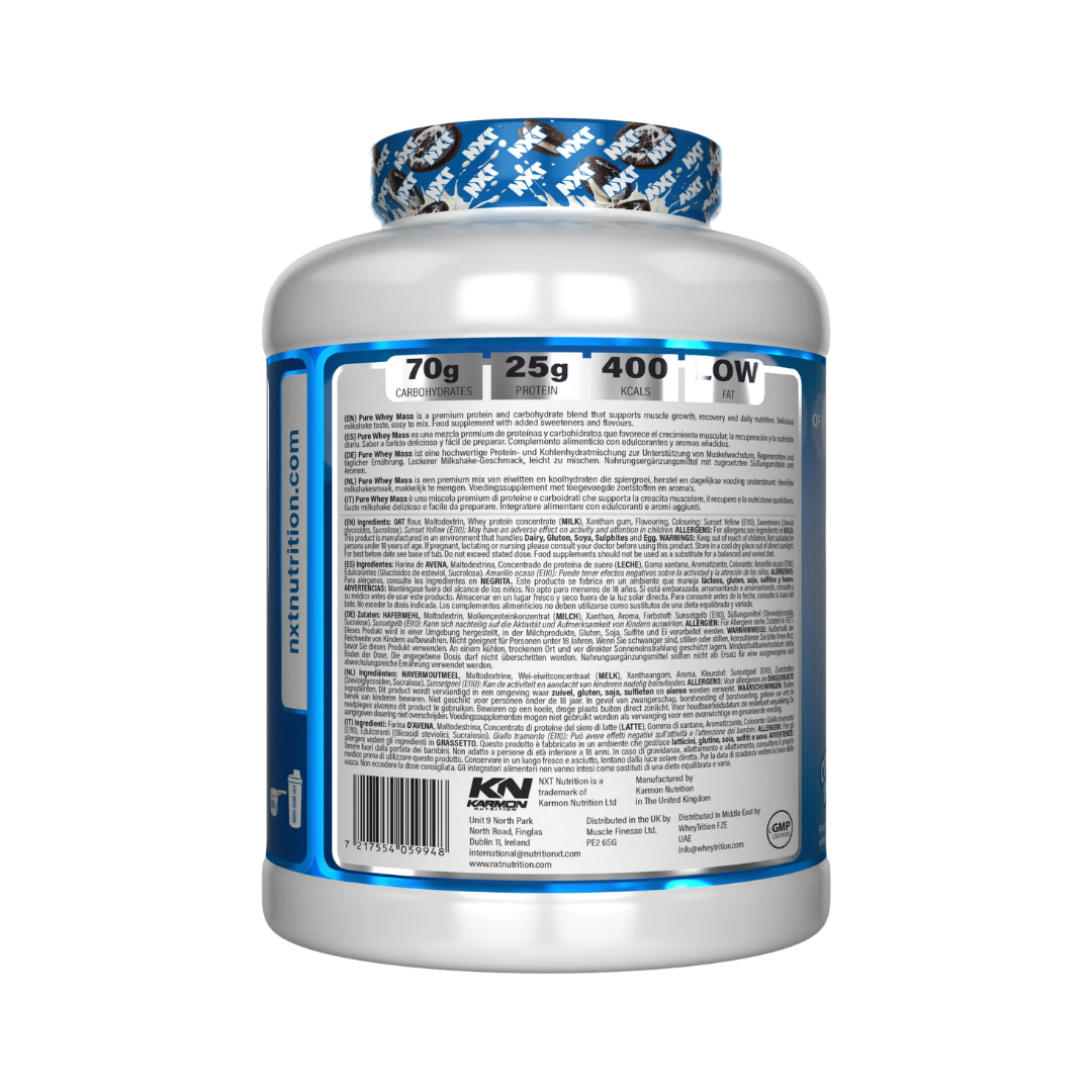 NXT Nutrition NXT Pure Whey Mass 3.18kg Cookies & Cream