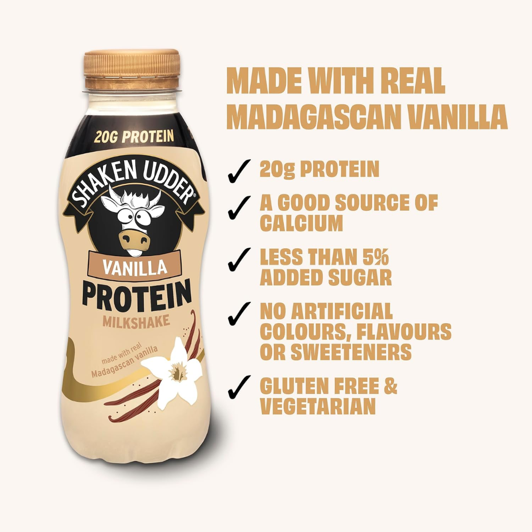 Shaken Udder Protein Milkshake 8x330ml Vanilla