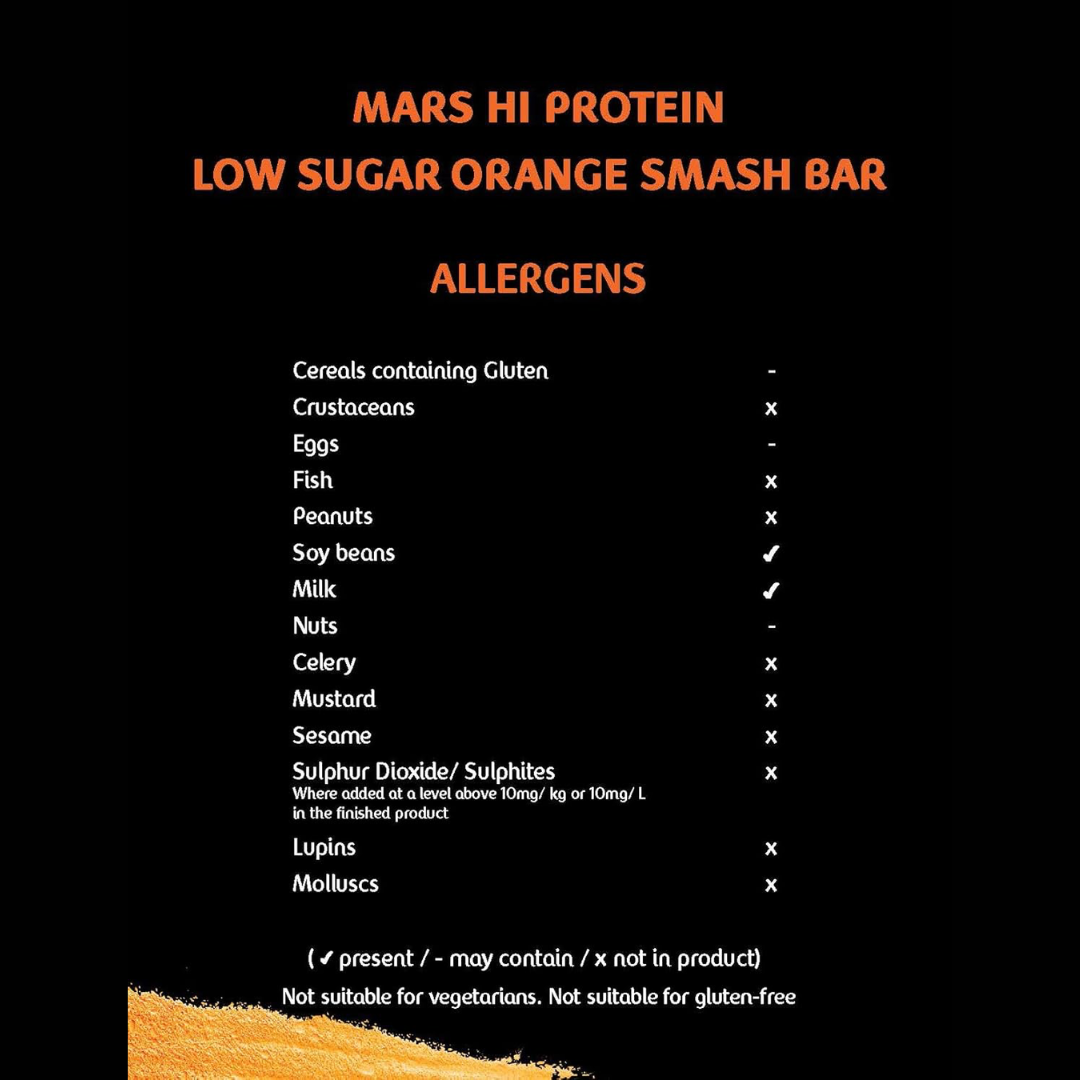 Mars Hi Protein Low Sugar 12x55g Orange Smash