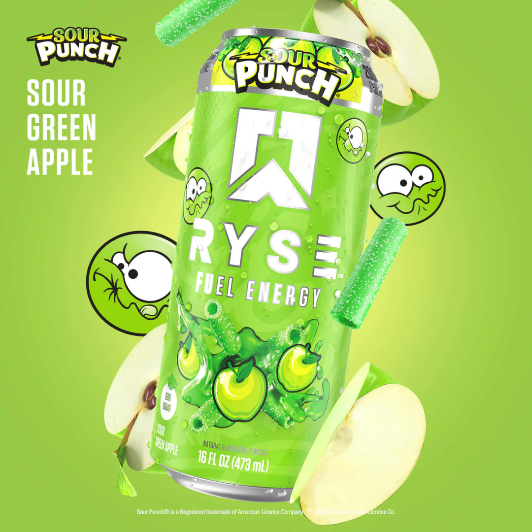 RYSE Fuel Energy 12x473ml Sour Punch Green Apple