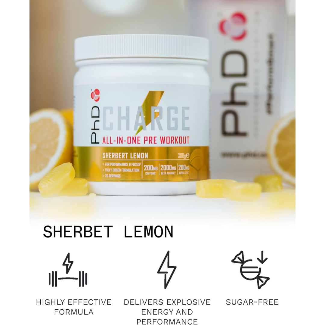PhD Nutrition Powder Pre Wkt Charge 300g Sherbet Lemon