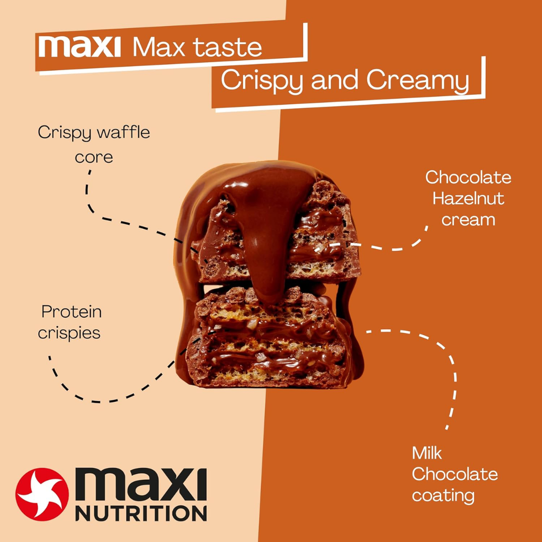 MaxiNutrition Protein Waffle Bar 12x40g Hazelnut Spread