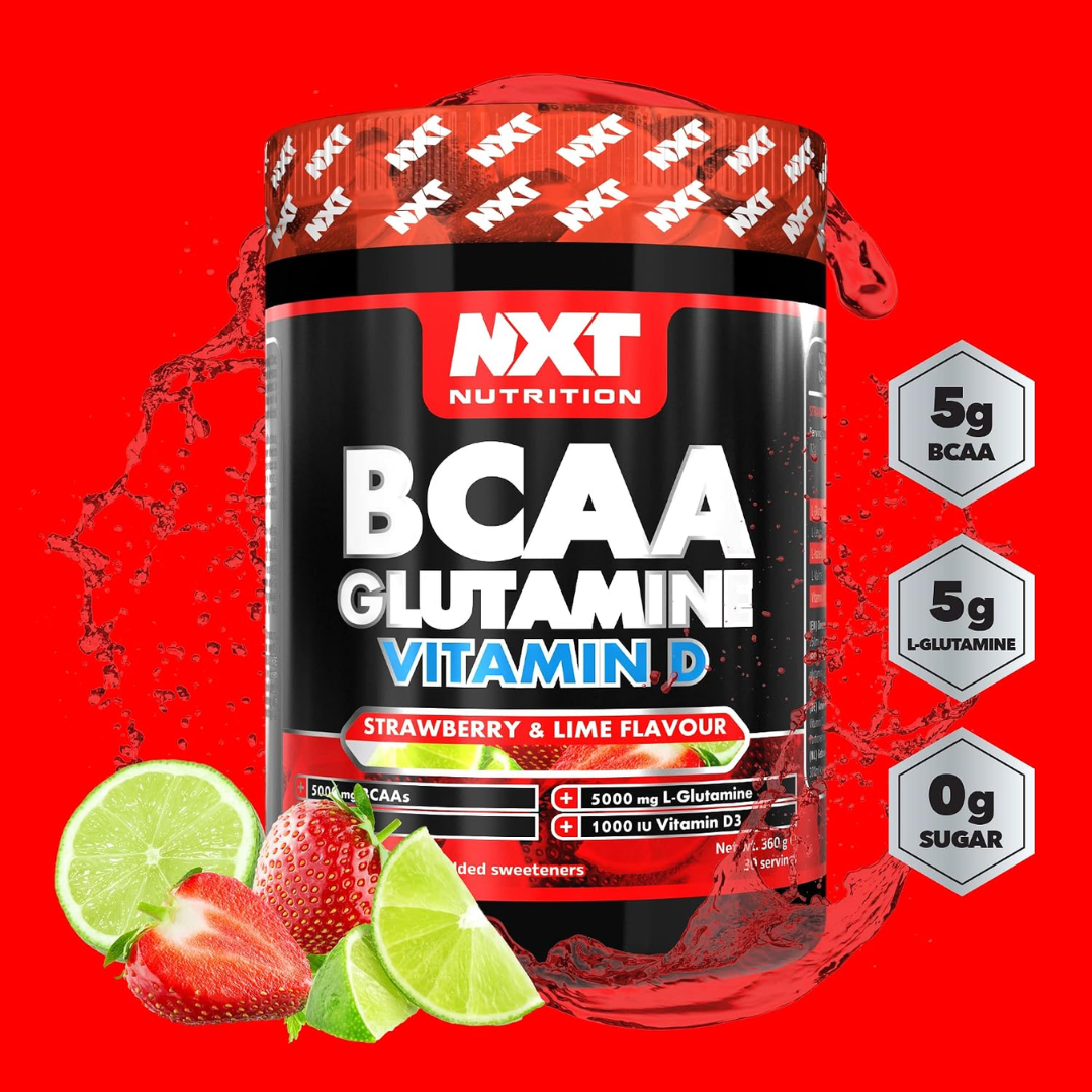 NXT Nutrition BCAA, Glutamine & VIt D 360g Strawberry Lime