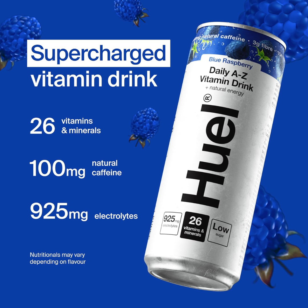 HUEL Daily A-Z Vitamins 12x330ml - Blue Raspberry