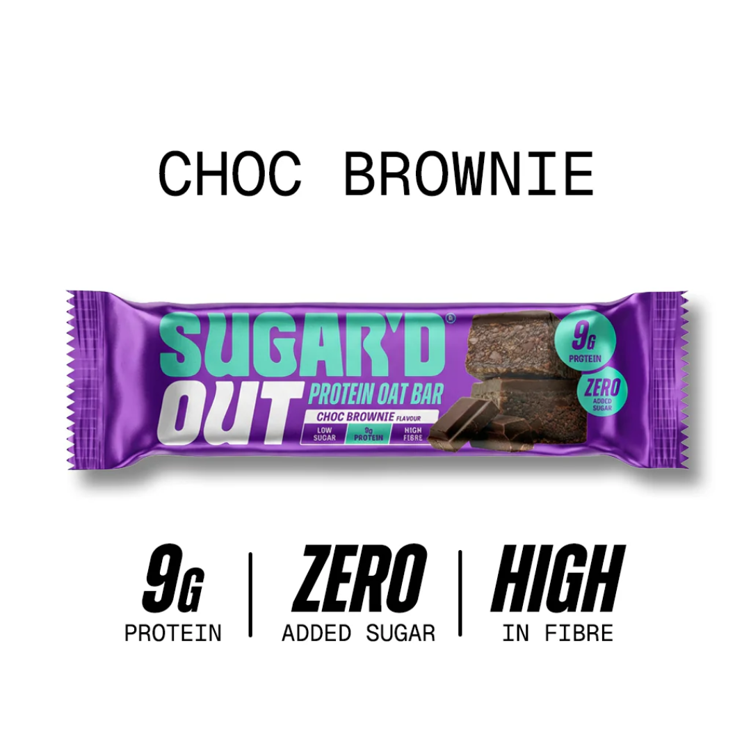 Sugar'd Out Protein + Fibre Oat Bar 15x62g Choc Brownie