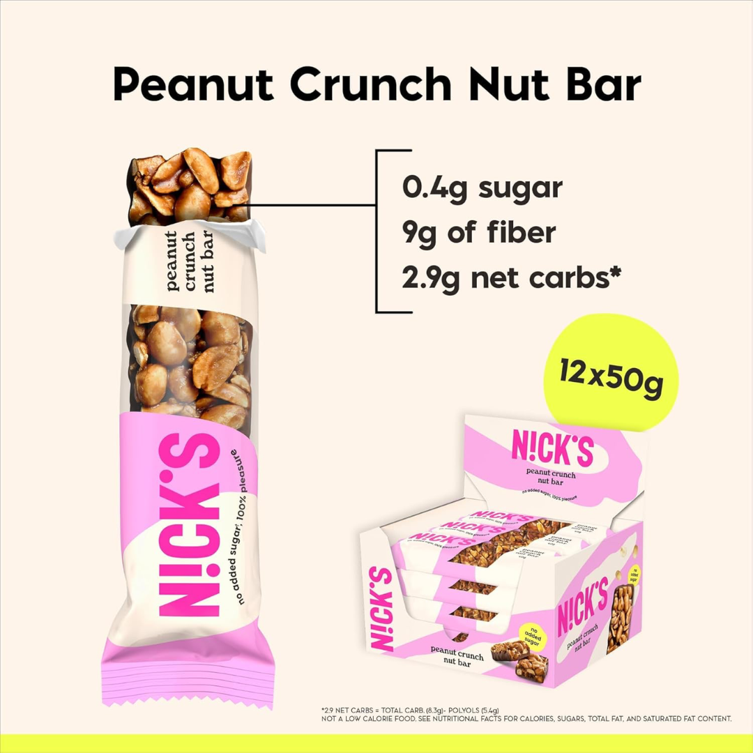 NICK'S Nut Bar 12x40g Peanut Crunch