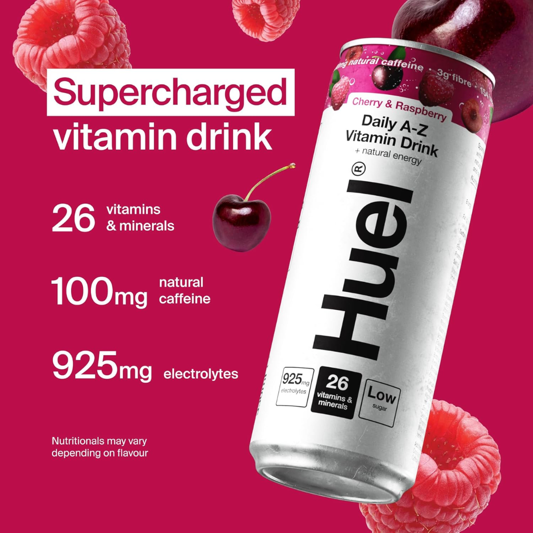 Huel Daily A-Z Vitamins 12x330ml - Cherry & Raspberry