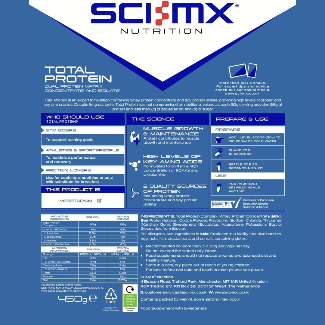 Sci-MX Total Protein 450g Chocolate