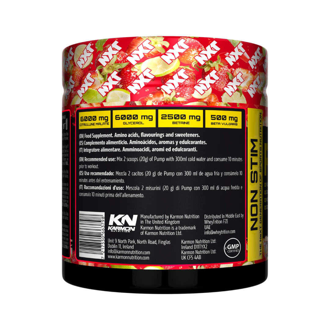 NXT Nutrition TNT Nuclear PUMP (Stim-Free) 500g Strawberry Lime