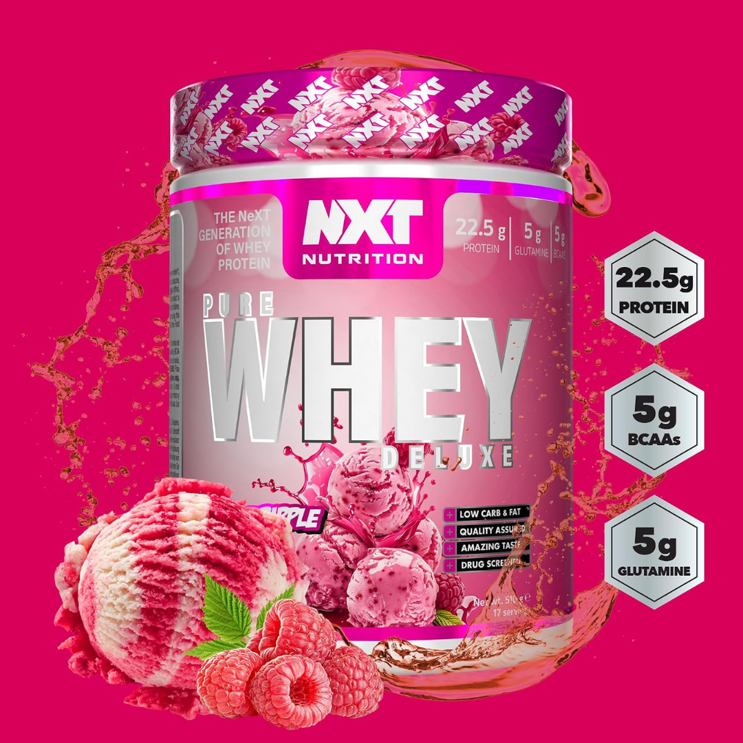 NXT Nutrition Pure Whey Deluxe 510g Raspberry Ripple Ice Cream