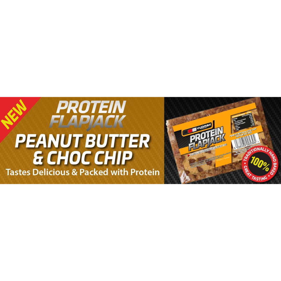 Vyomax Nutrition Protein Flapjacks 12x100g Peanut Butter & Choc Chip