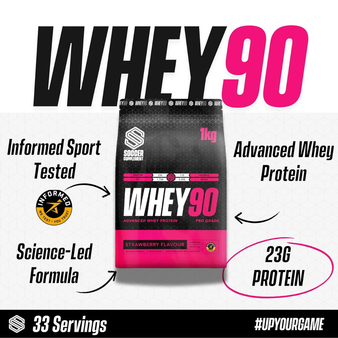 Soccer Supplement Whey90 1kg Strawberry