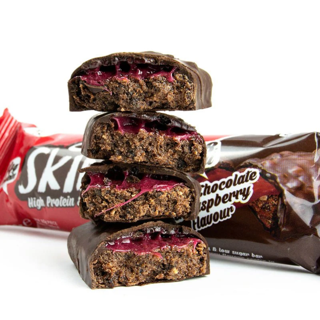 The Skinny Food Co Duo Low Sugar High Protein Bar 12 x 60g Dark Chocolate Raspberry